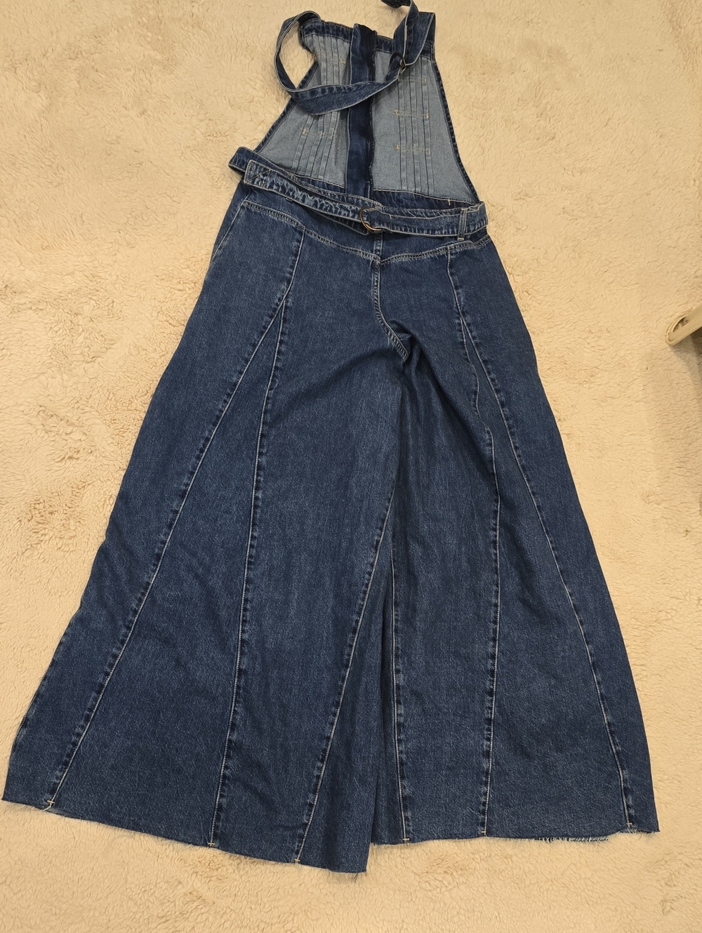 We The Free Halter Denim Wide-Leg Overalls in Blue - Picture 10 of 10